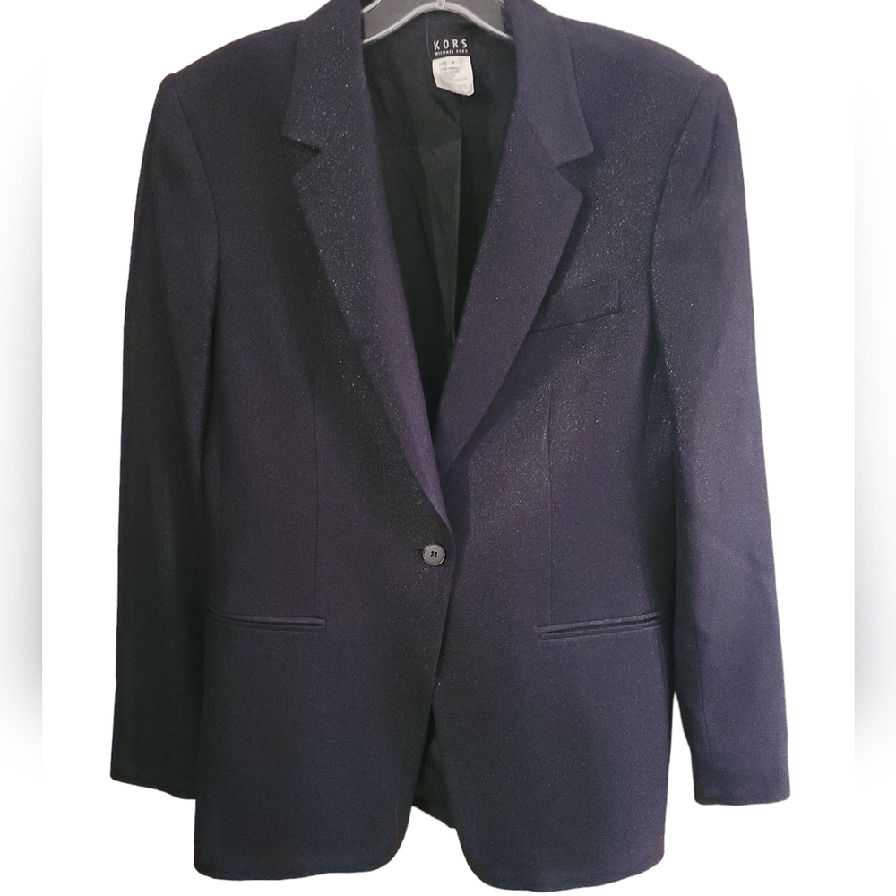 Michael Kors NWOT Blazer  in Black Sparkled Designer Texture Fabric Tailored